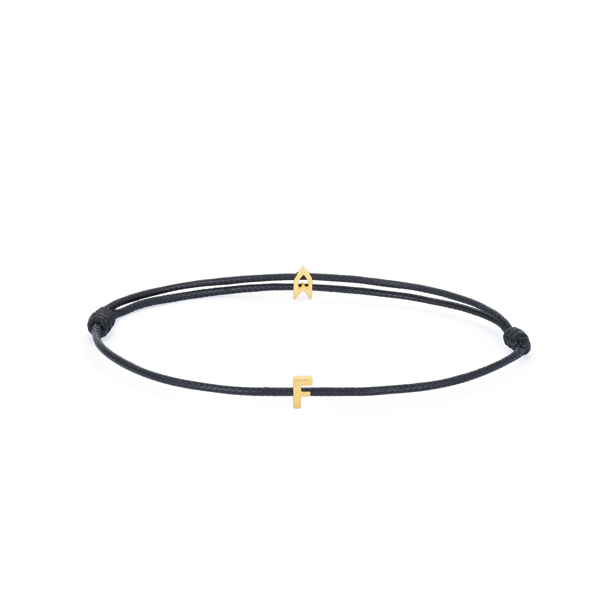 Alphabet Black Chance Bracelet in Gold