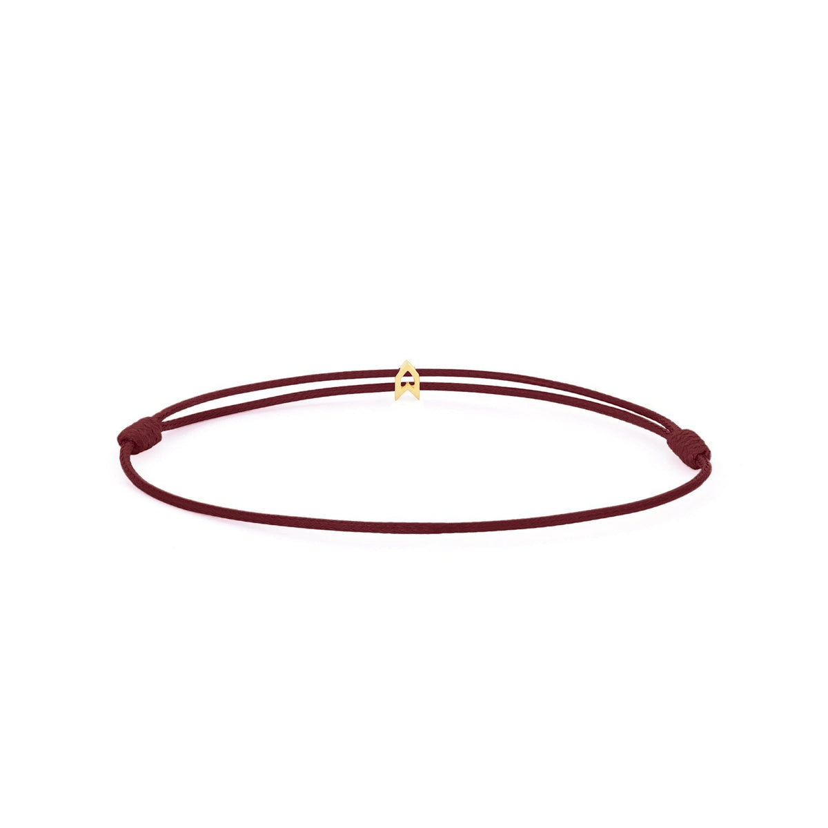 Design Your Charm Bracelet – Claret Red cord, Gold