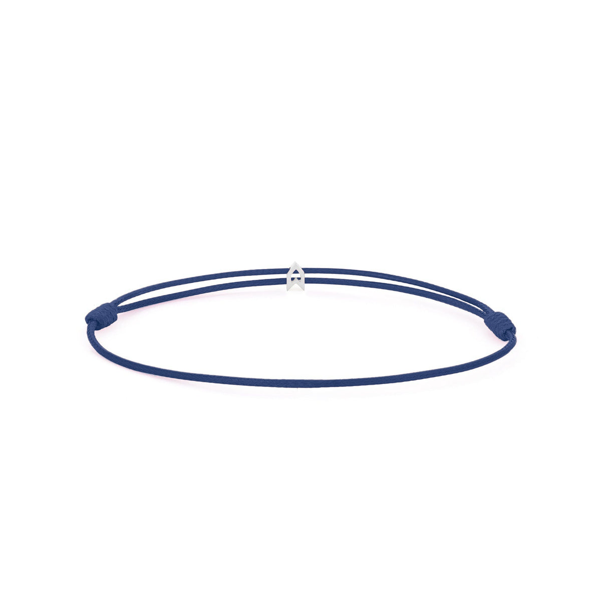 Design Your Charm Bracelet – Navy Blue cord, Silver