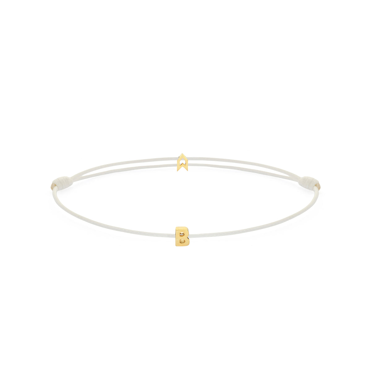 Alphabet White Chance Bracelet in Gold