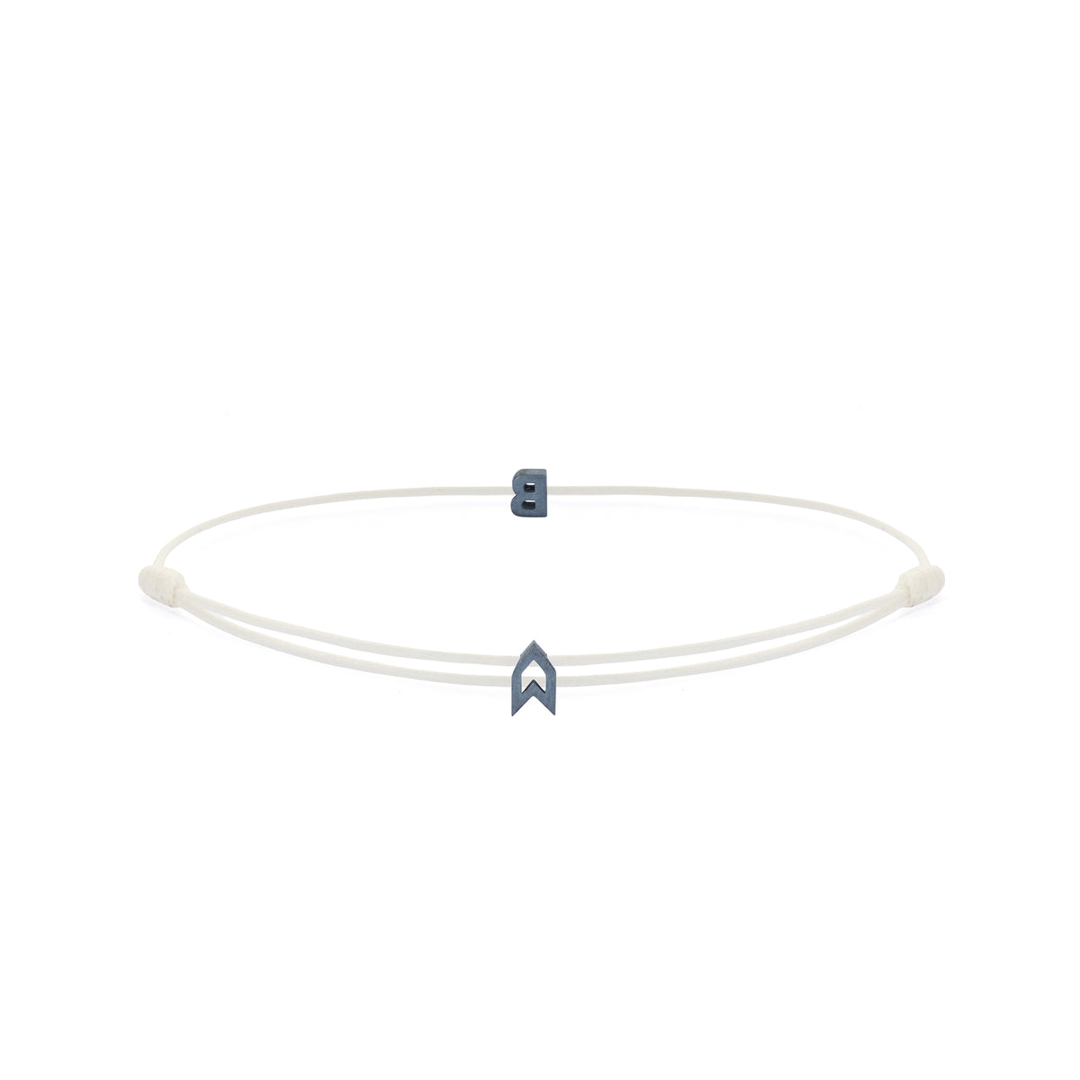 Alphabet White Chance Bracelet in Oxide
