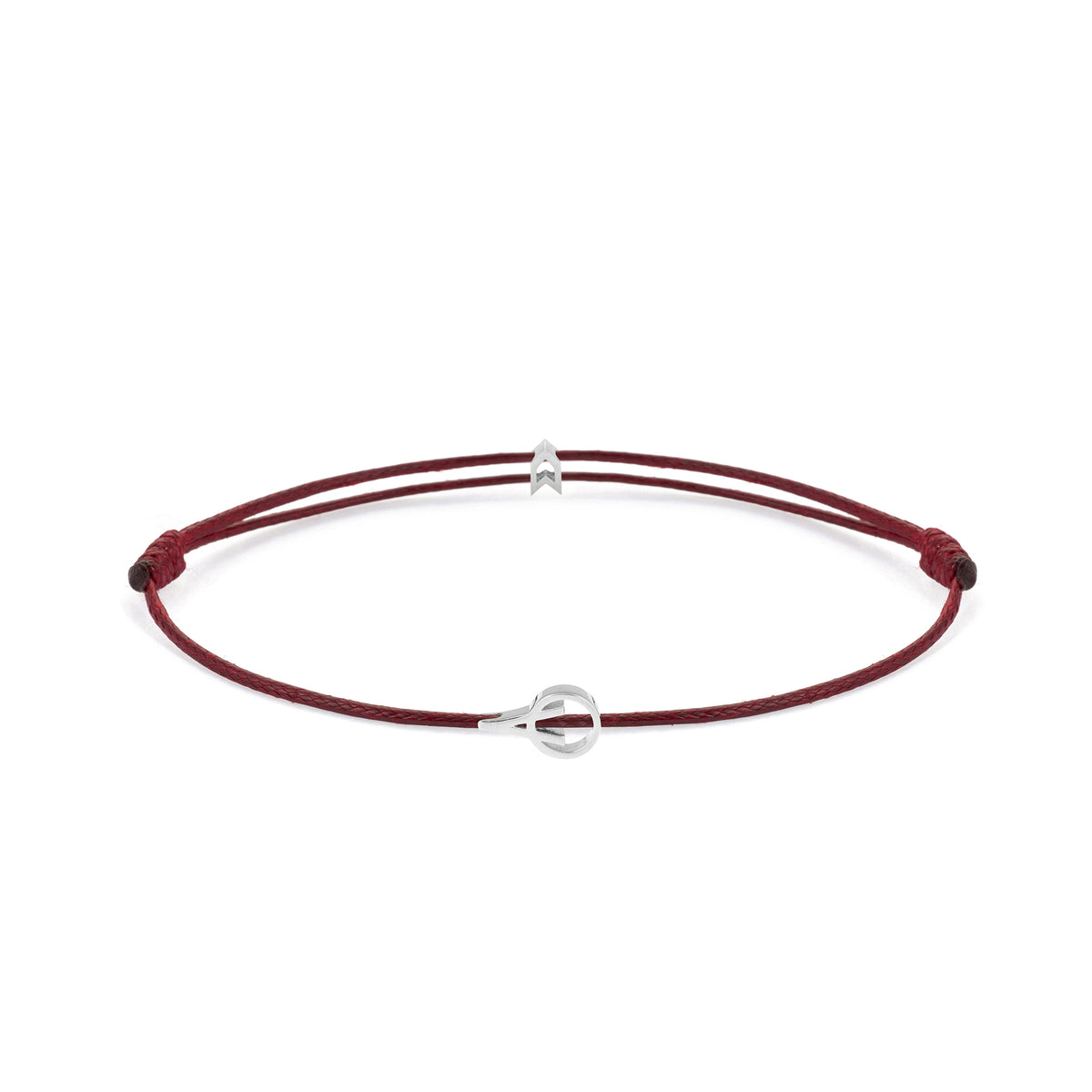 Claret Red Padel Chance Bracelet in Silver