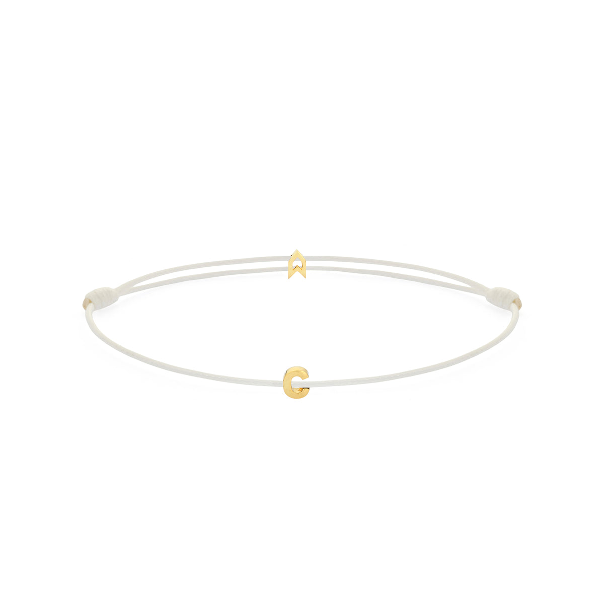 Alphabet White Chance Bracelet in Gold