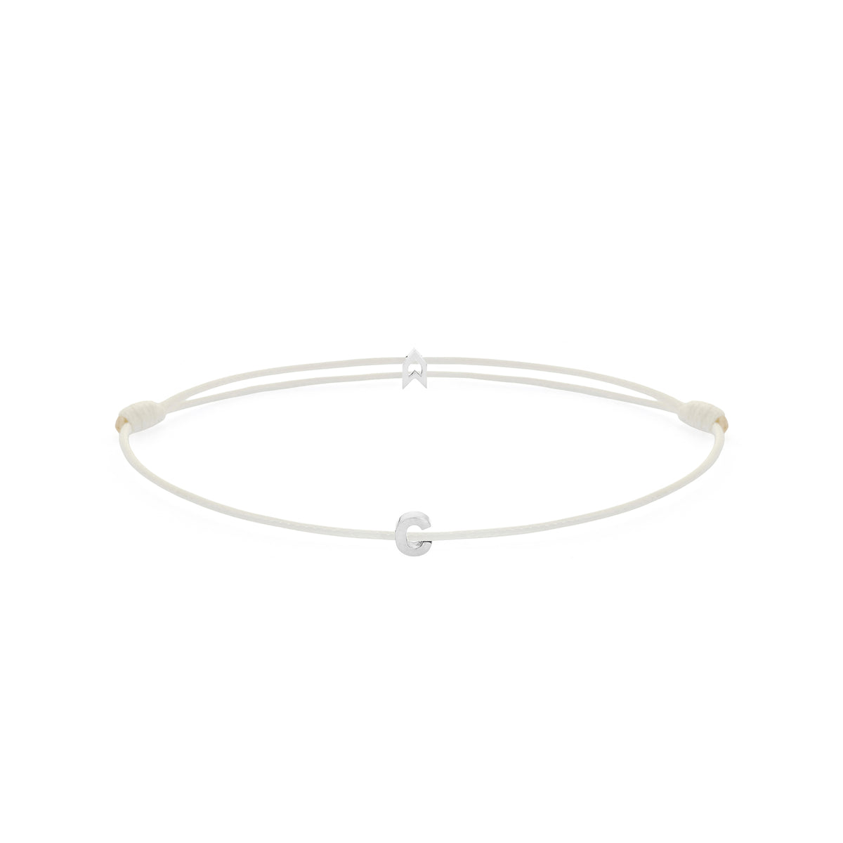 Alphabet White Chance Bracelet in Silver