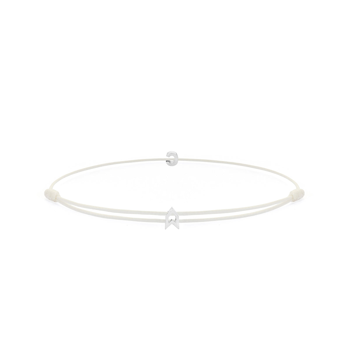Alphabet White Chance Bracelet in Silver