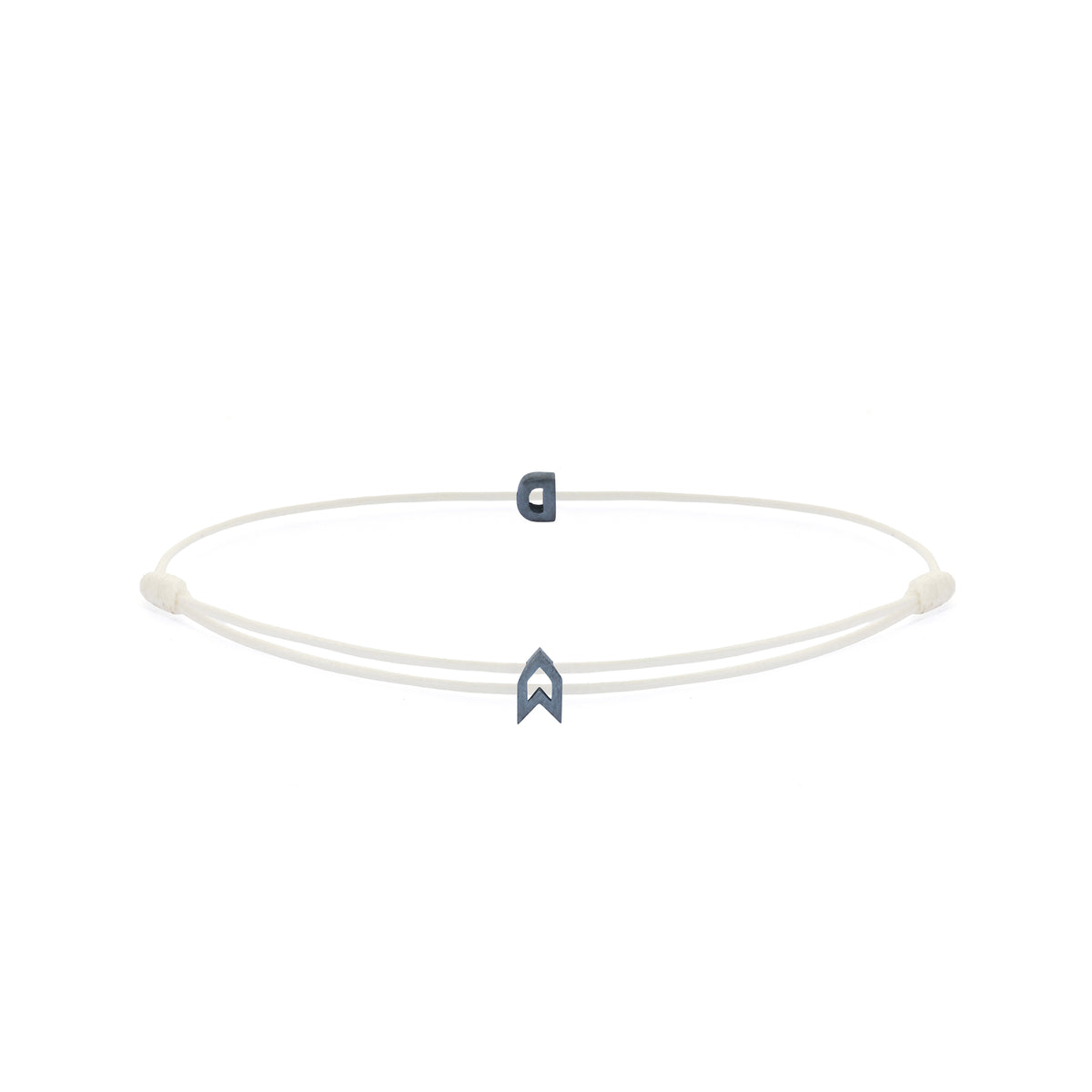 Alphabet White Chance Bracelet in Oxide