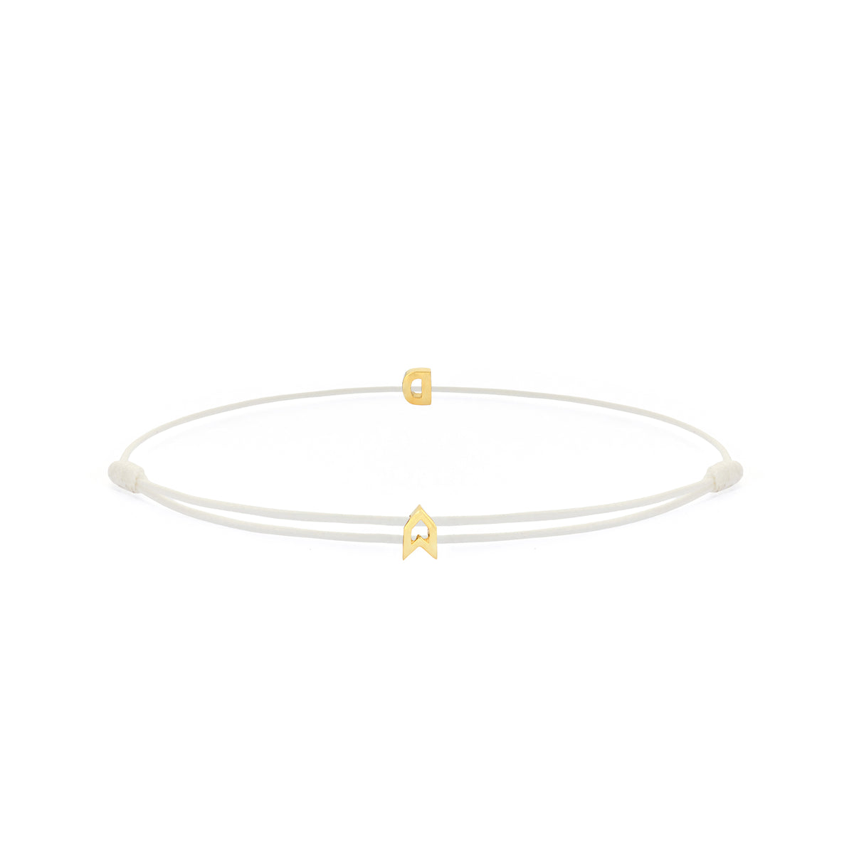 Alphabet White Chance Bracelet in Gold