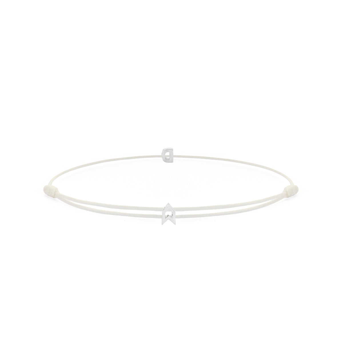 Alphabet White Chance Bracelet in Silver