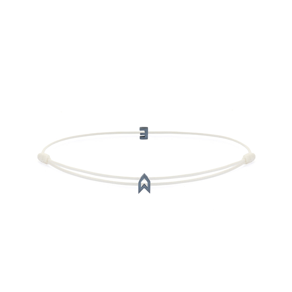 Alphabet White Chance Bracelet in Oxide