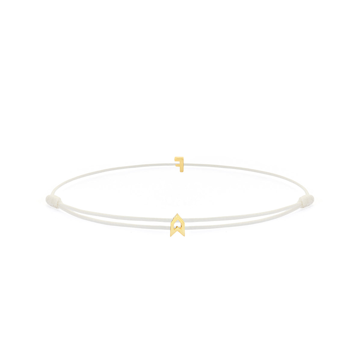Alphabet White Chance Bracelet in Gold