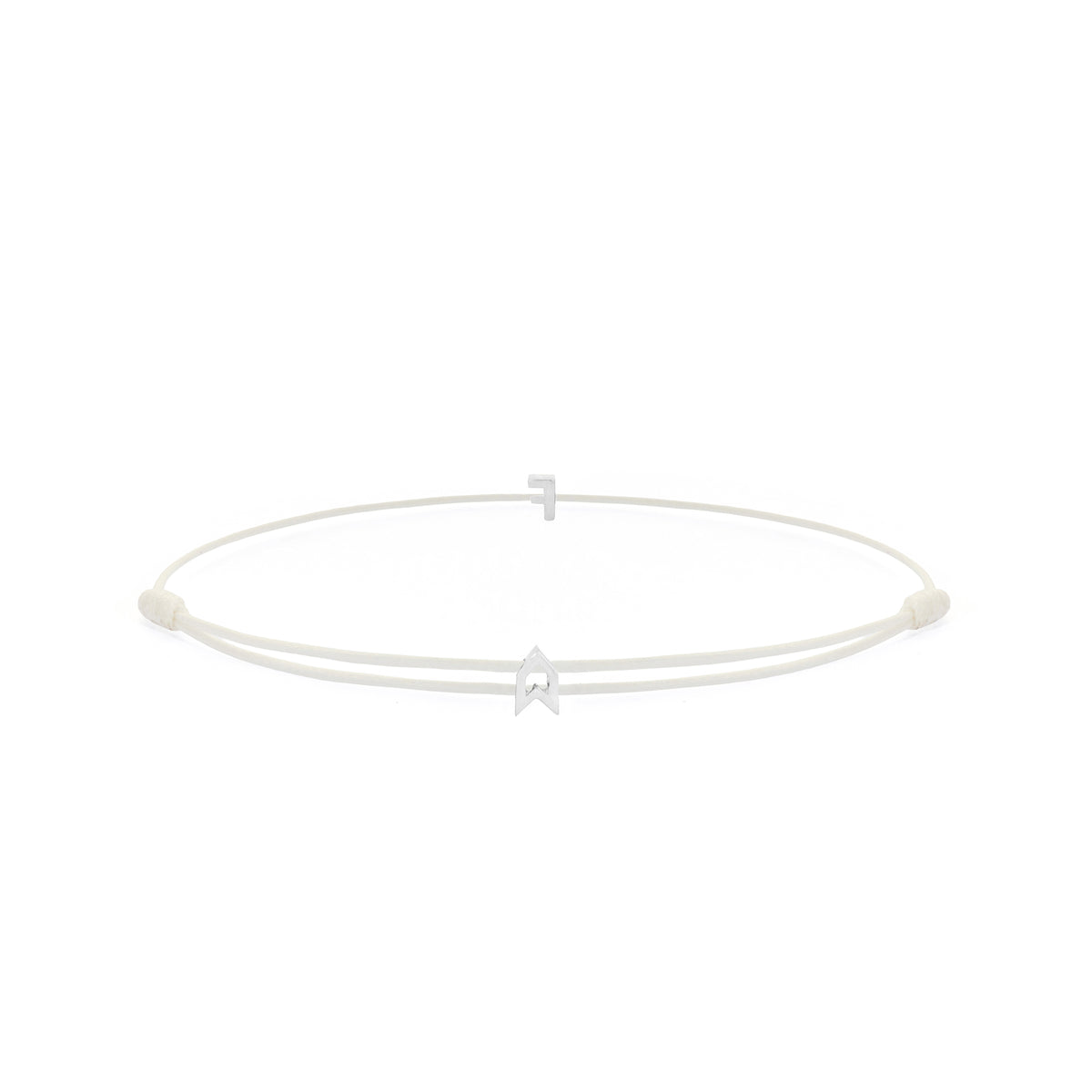 Alphabet White Chance Bracelet in Silver