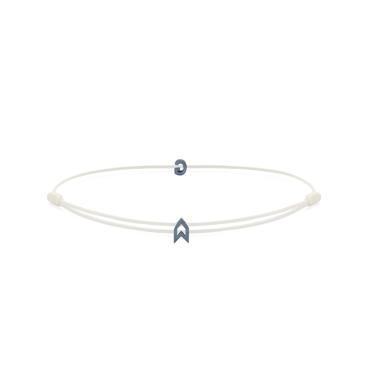 Alphabet White Chance Bracelet in Oxide