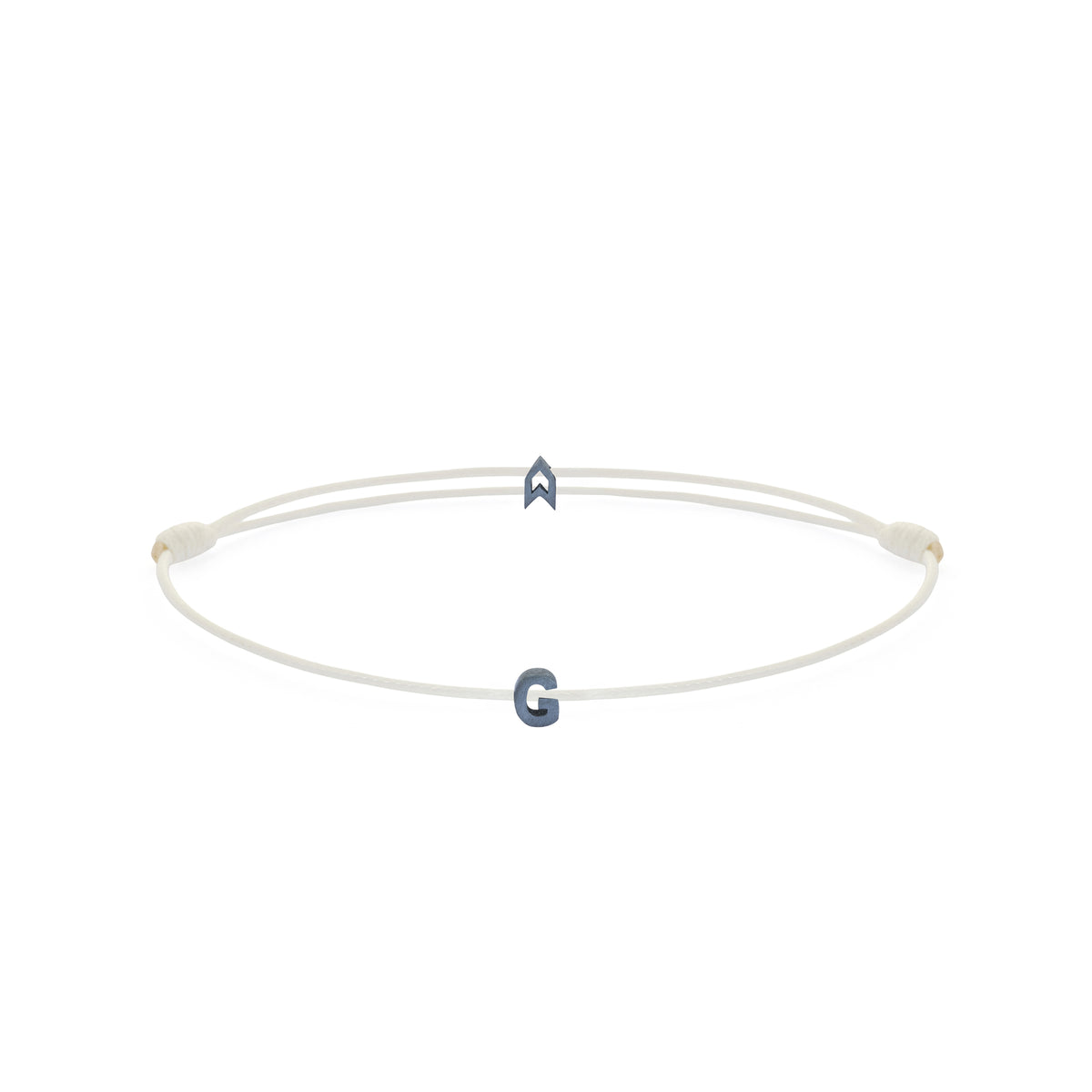 Alphabet White Chance Bracelet in Oxide