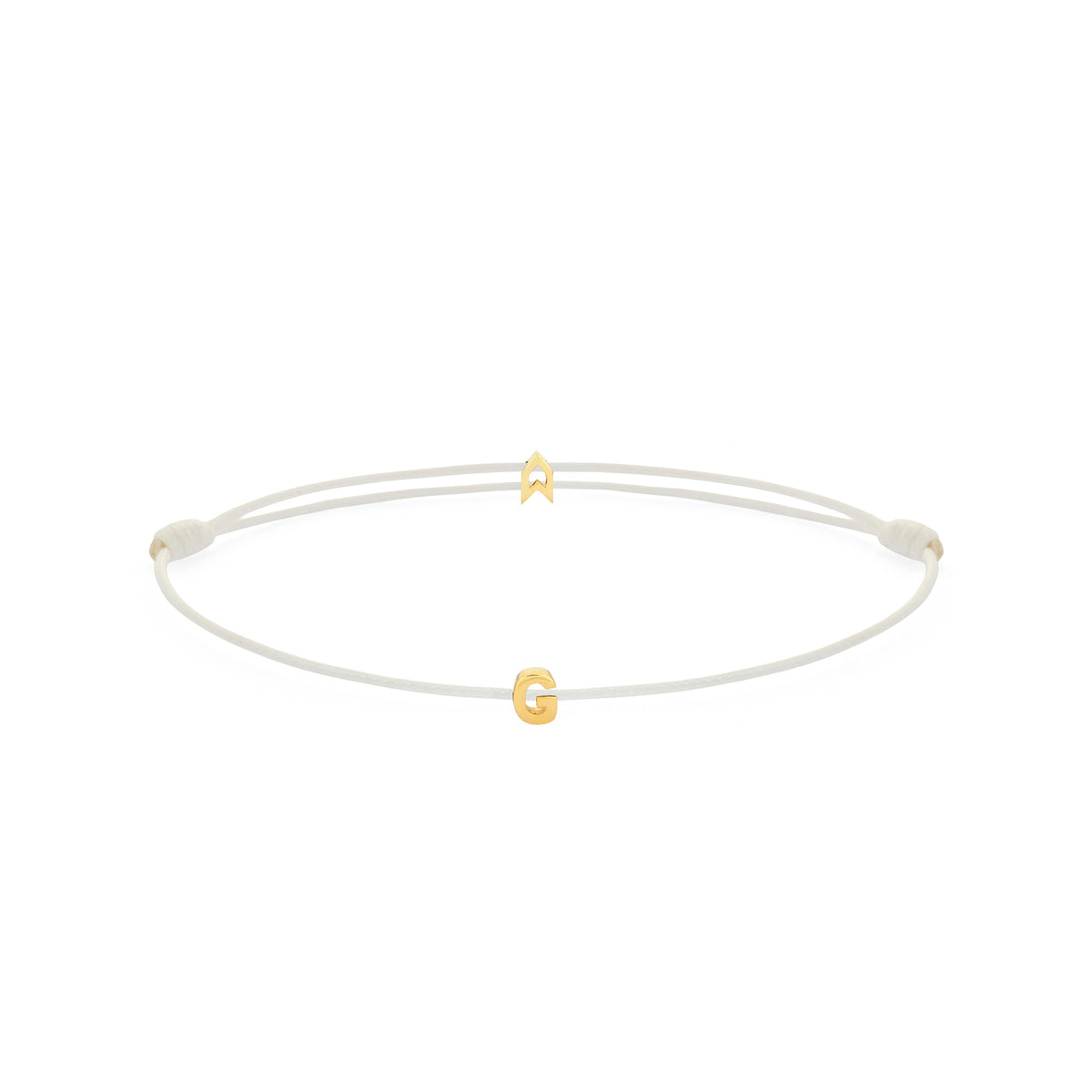Alphabet White Chance Bracelet in Gold