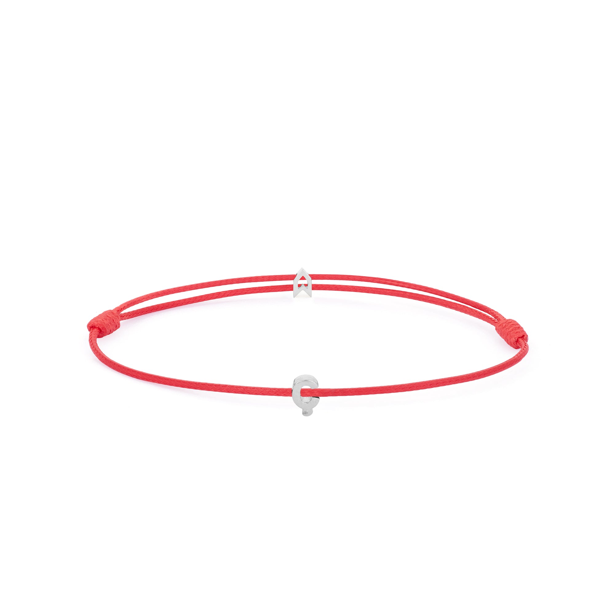 Alphabet Red Chance Bracelet in Silver