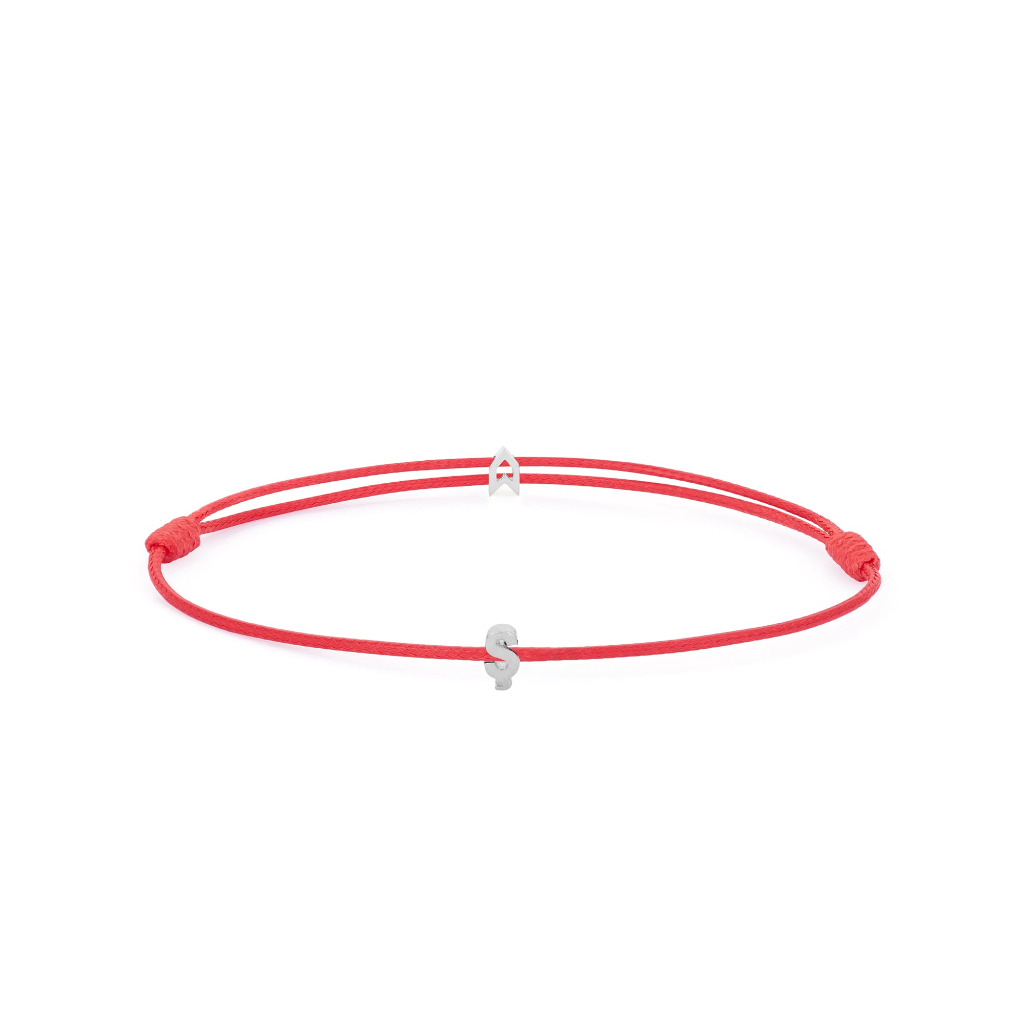 Alphabet Red Chance Bracelet in Silver