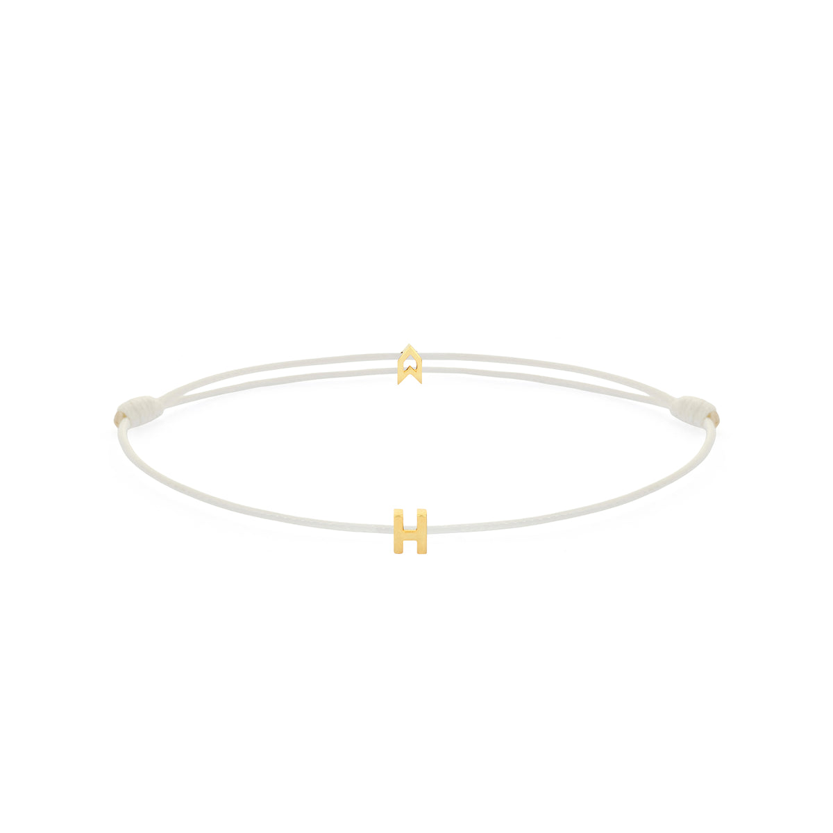 Alphabet White Chance Bracelet in Gold
