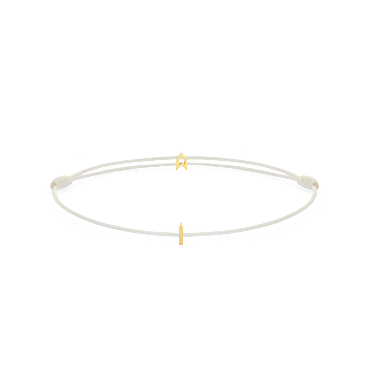 Alphabet White Chance Bracelet in Gold