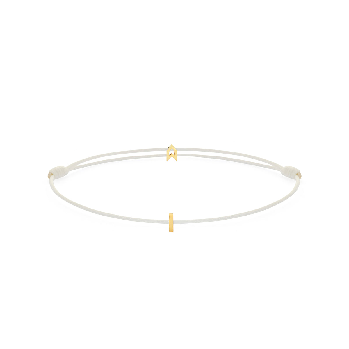 Alphabet White Chance Bracelet in Gold