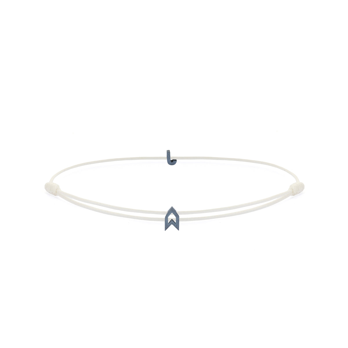 Alphabet White Chance Bracelet in Oxide