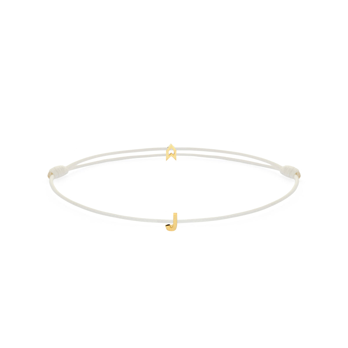 Alphabet White Chance Bracelet in Gold