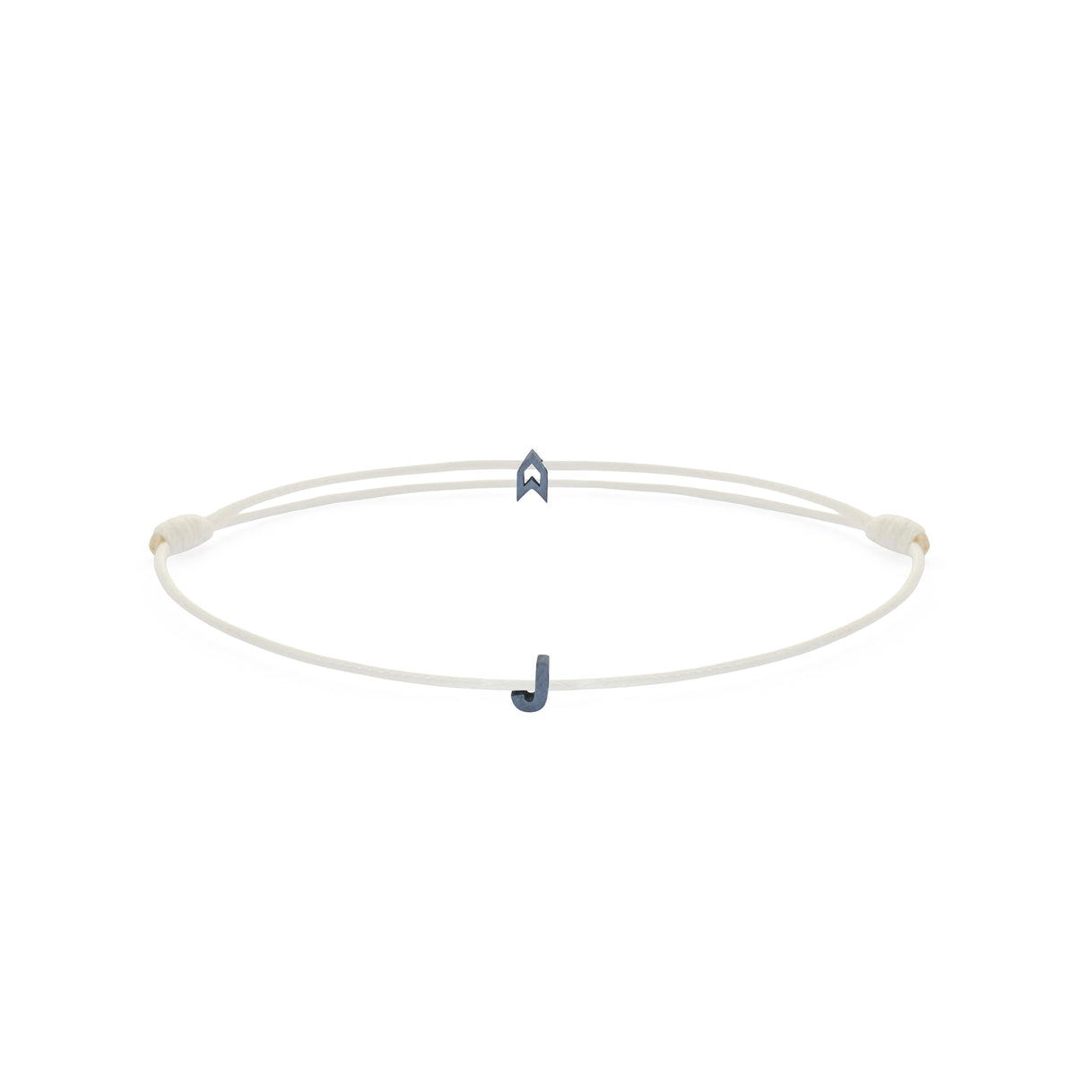 Alphabet White Chance Bracelet in Oxide