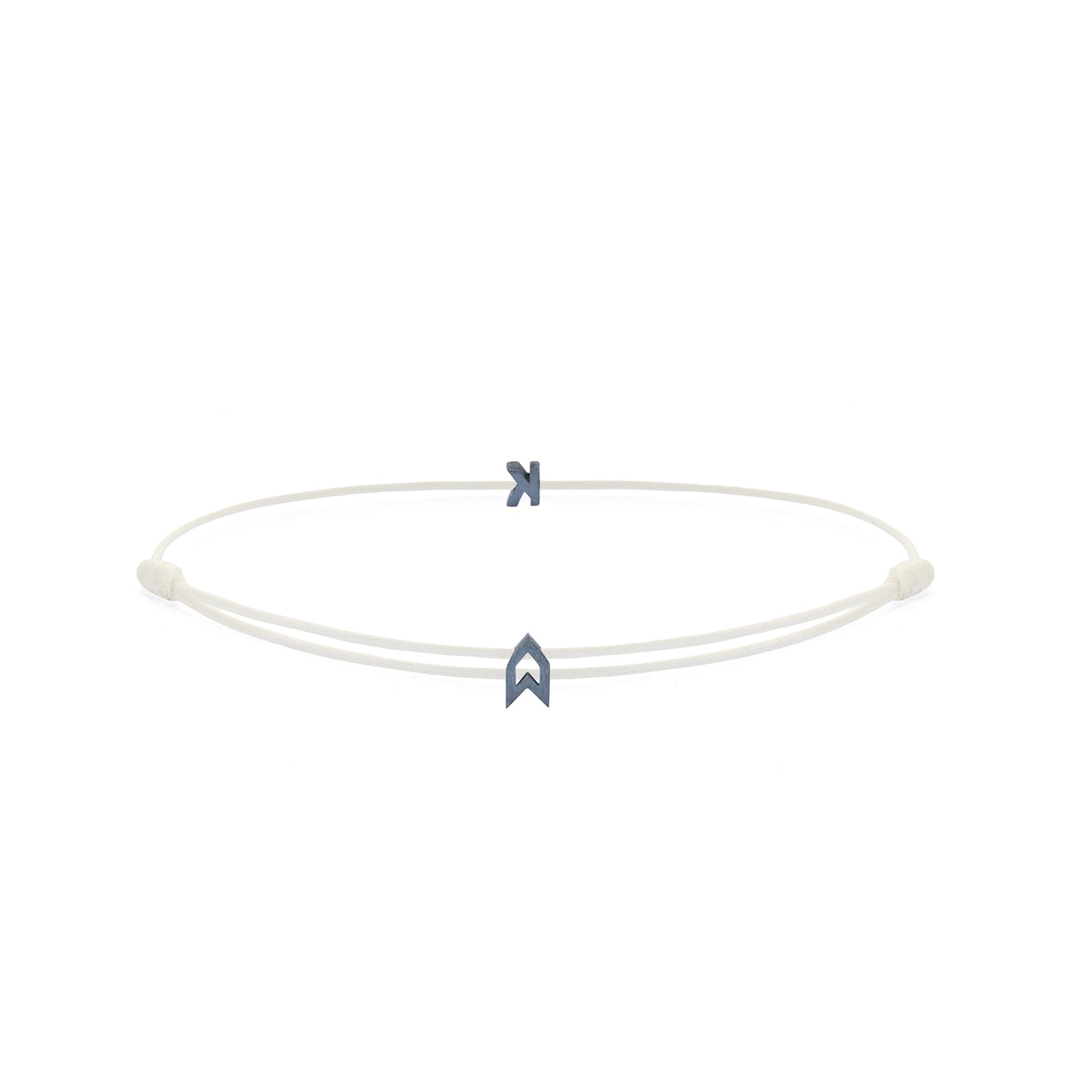 Alphabet White Chance Bracelet in Oxide