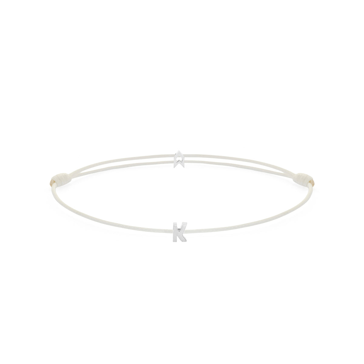 Alphabet White Chance Bracelet in Silver