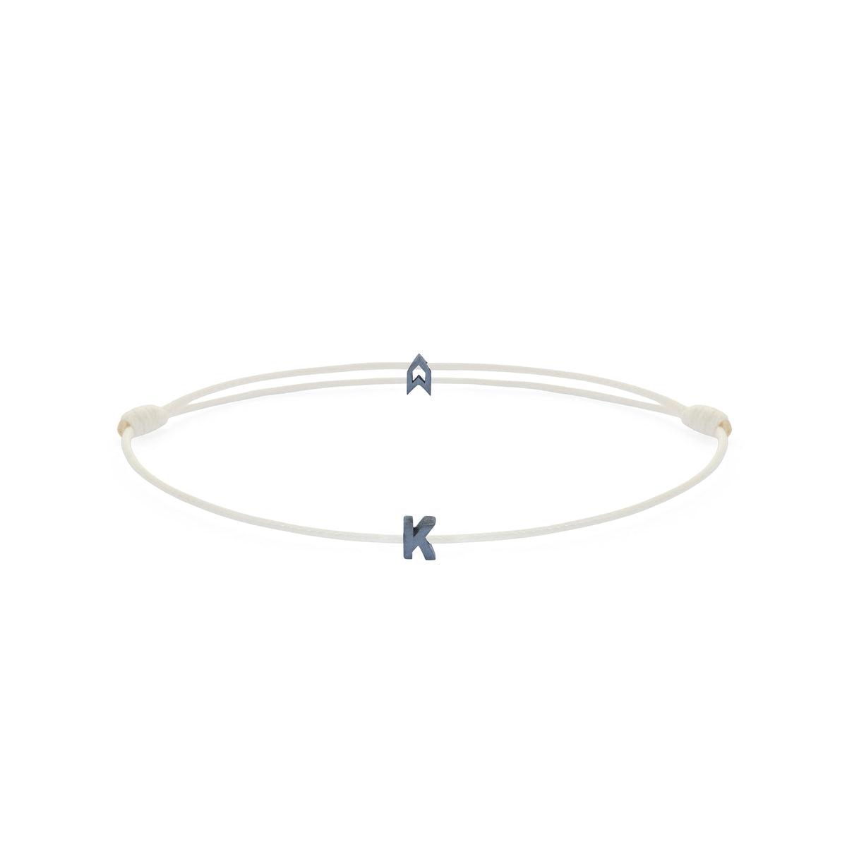 Alphabet White Chance Bracelet in Oxide