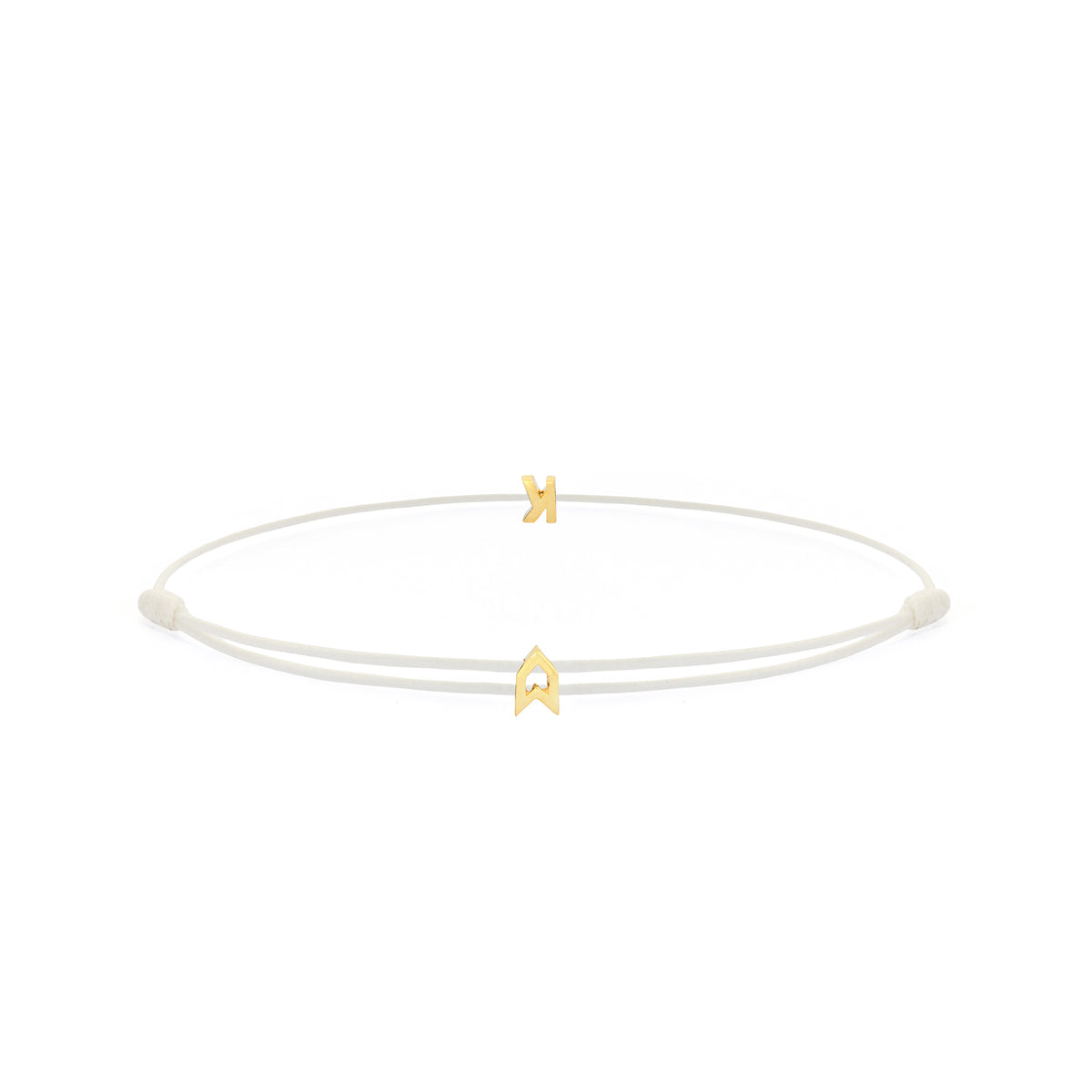 Alphabet White Chance Bracelet in Gold