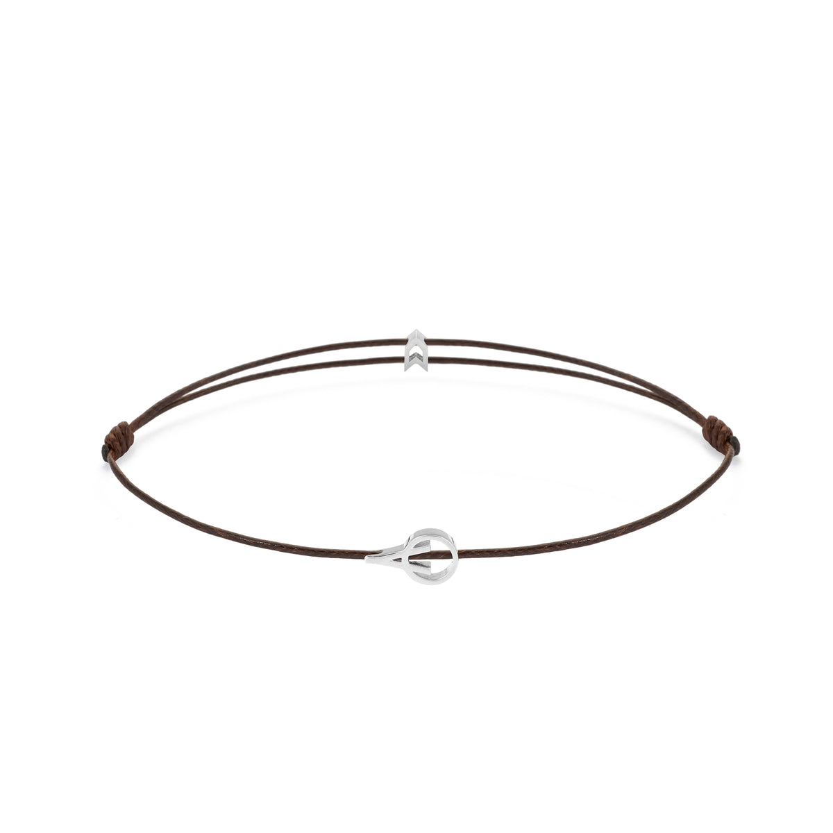 Brown Padel Chance Bracelet in Silver