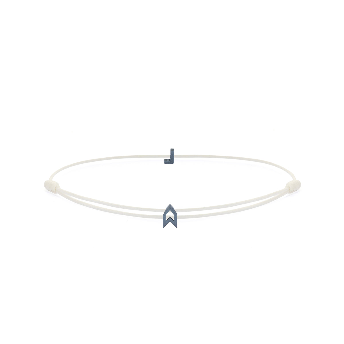 Alphabet White Chance Bracelet in Oxide
