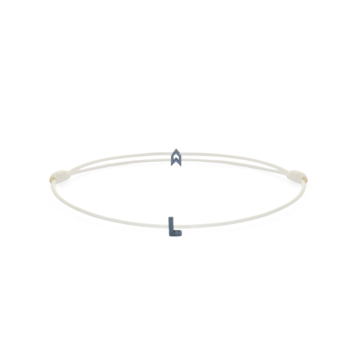 Alphabet White Chance Bracelet in Oxide