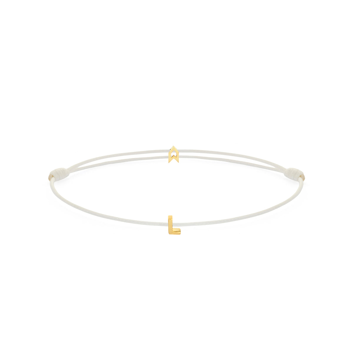 Alphabet White Chance Bracelet in Gold