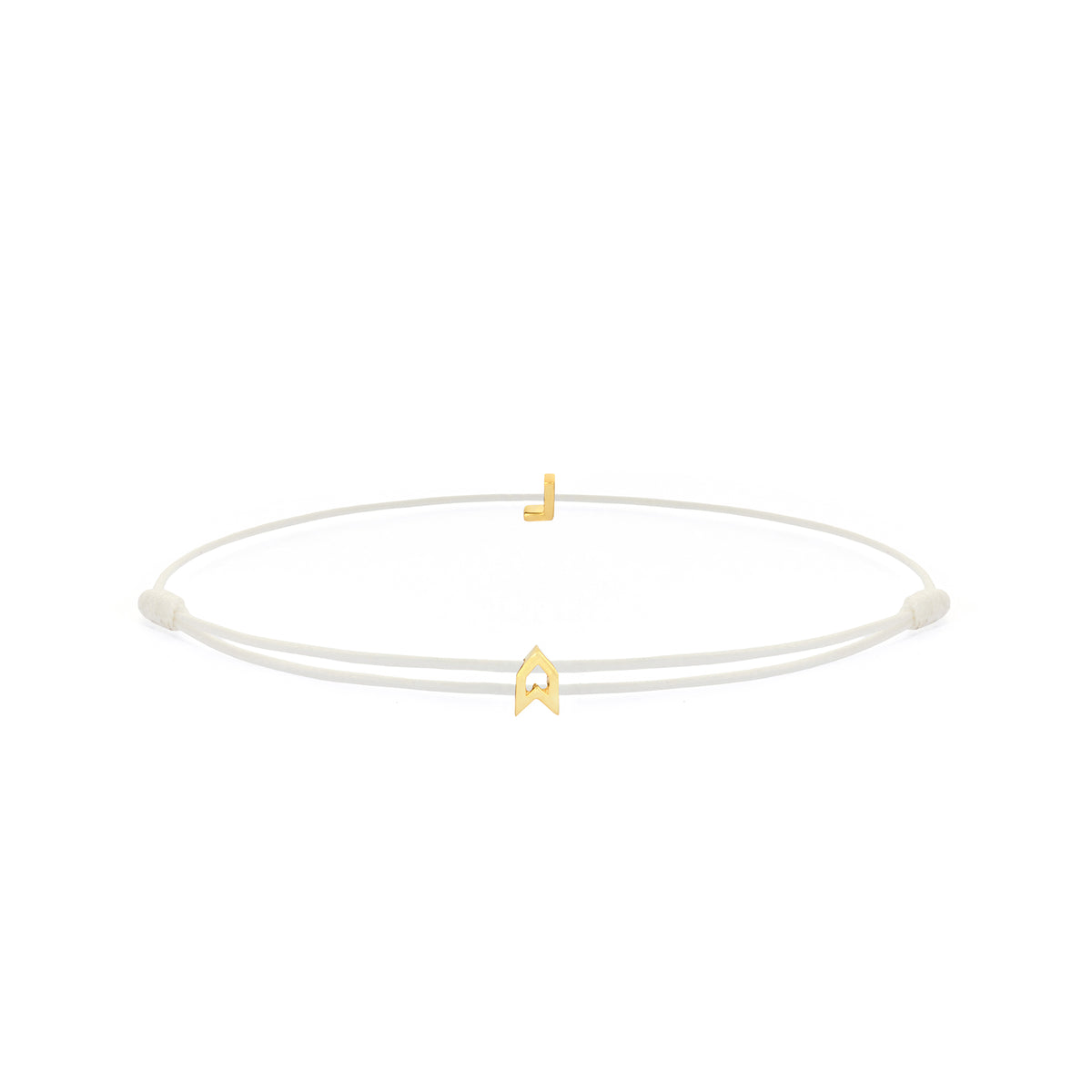 Alphabet White Chance Bracelet in Gold
