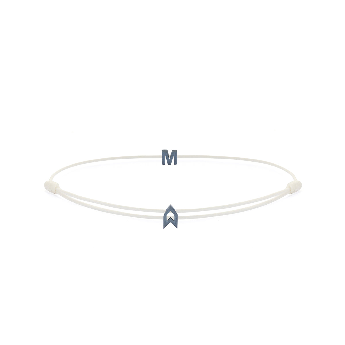 Alphabet White Chance Bracelet in Oxide