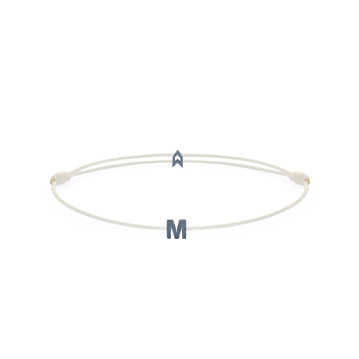 Alphabet White Chance Bracelet in Oxide