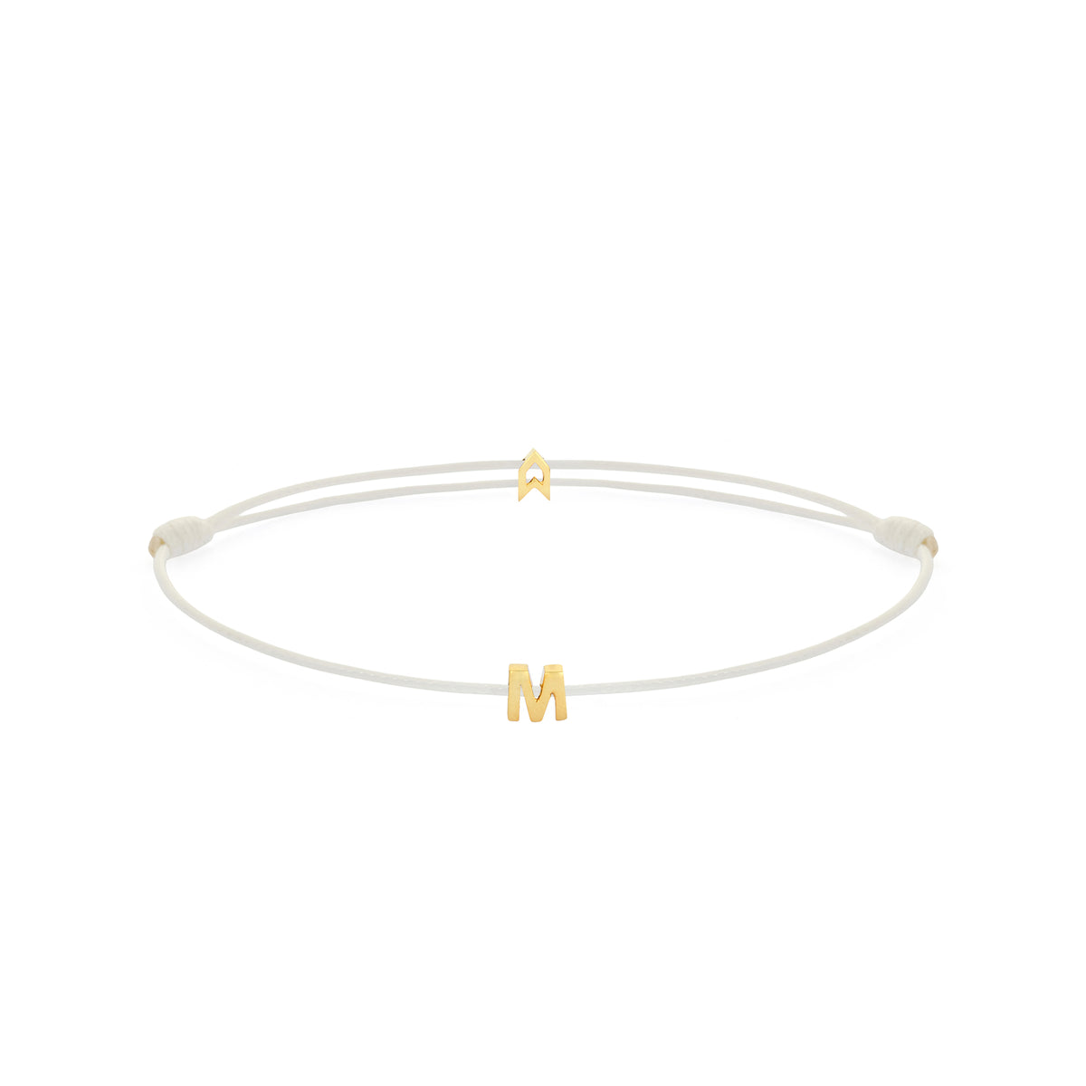 Alphabet White Chance Bracelet in Gold