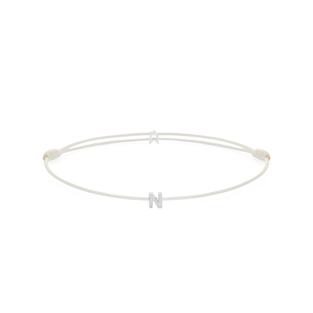 Alphabet White Chance Bracelet in Silver