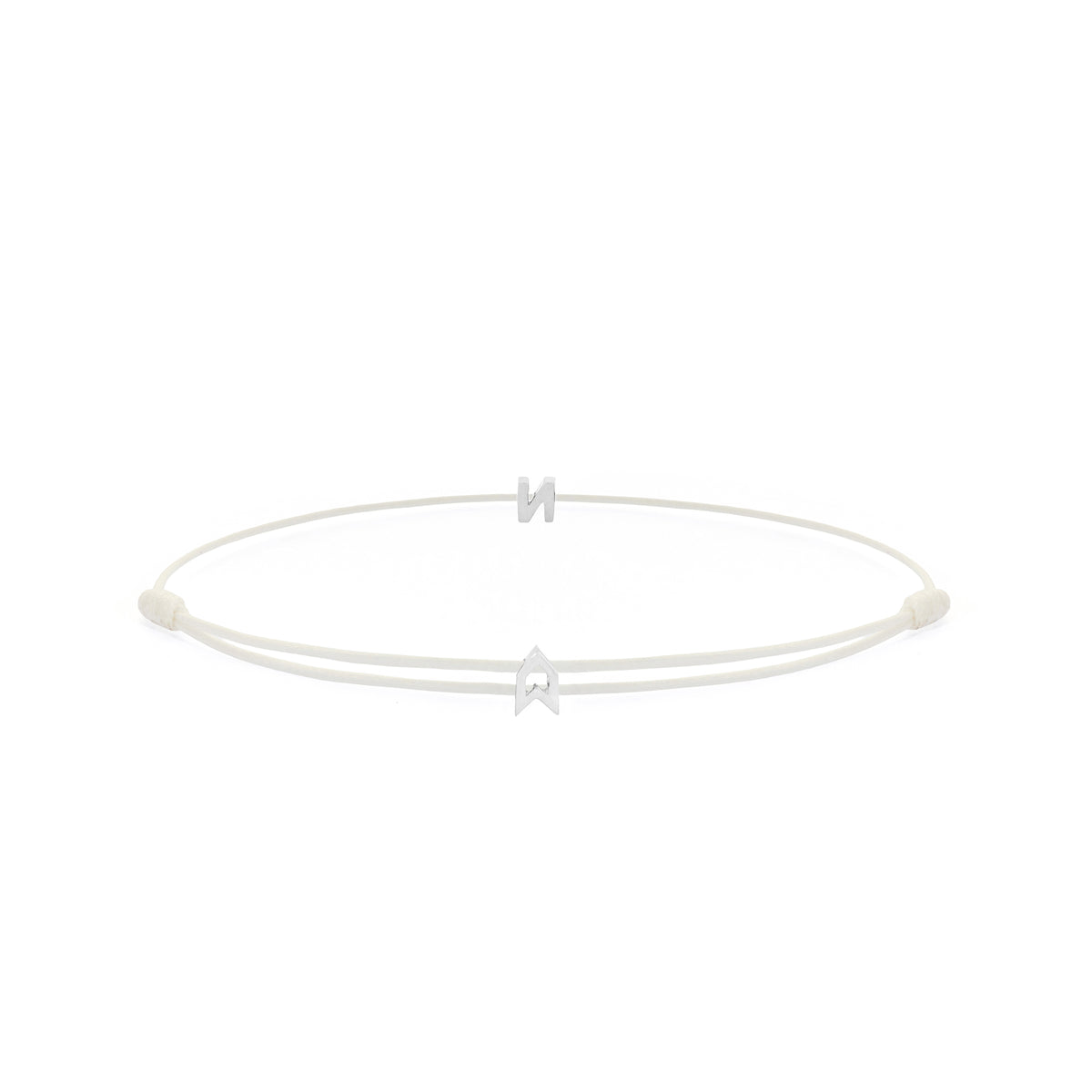 Alphabet White Chance Bracelet in Silver