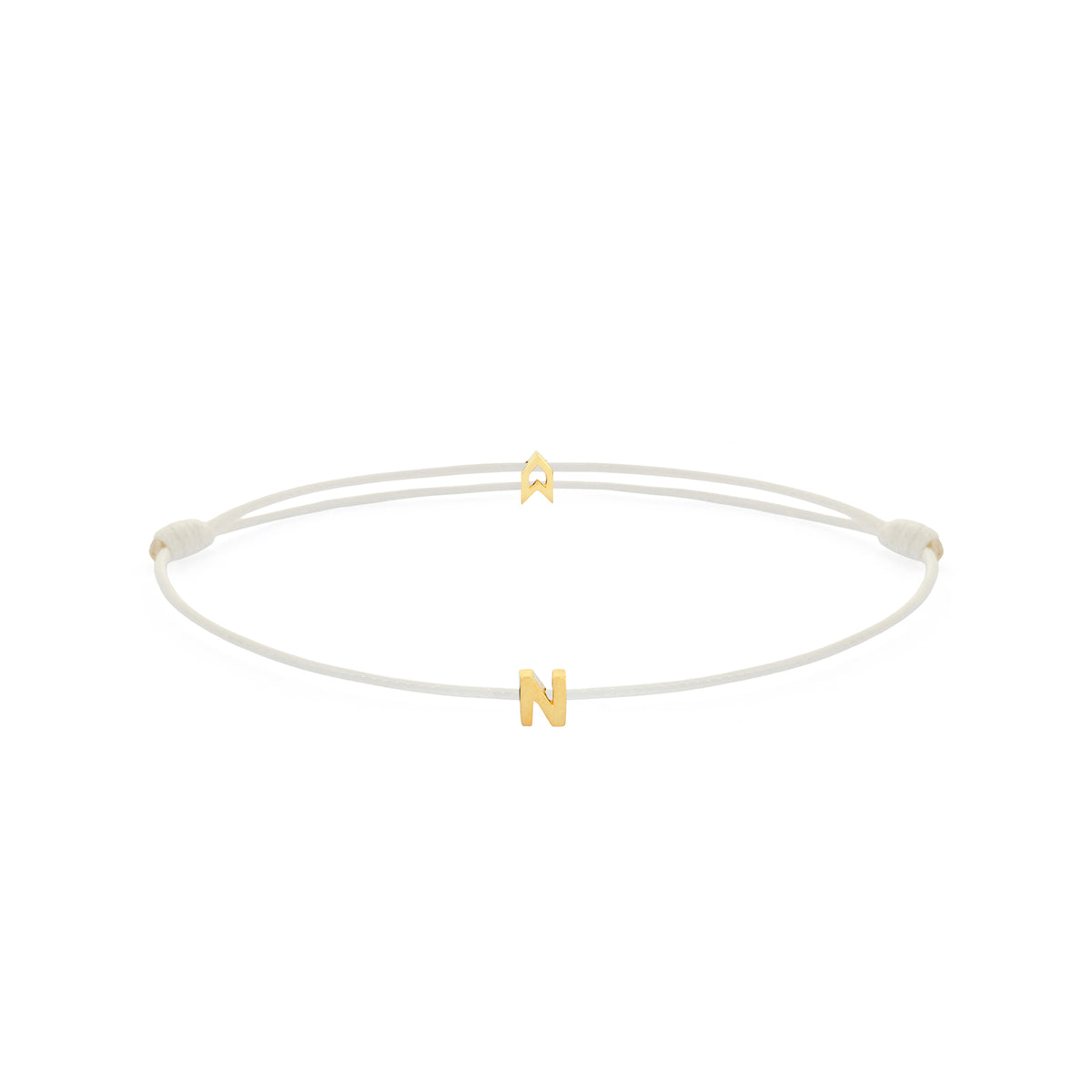 Alphabet White Chance Bracelet in Gold