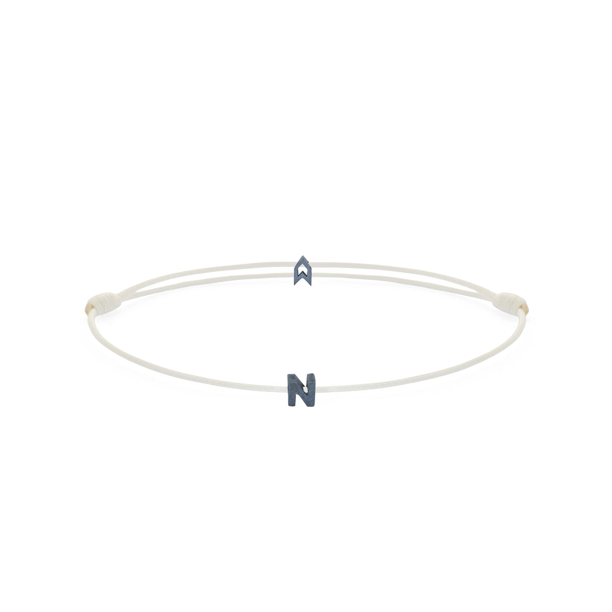Alphabet White Chance Bracelet in Oxide