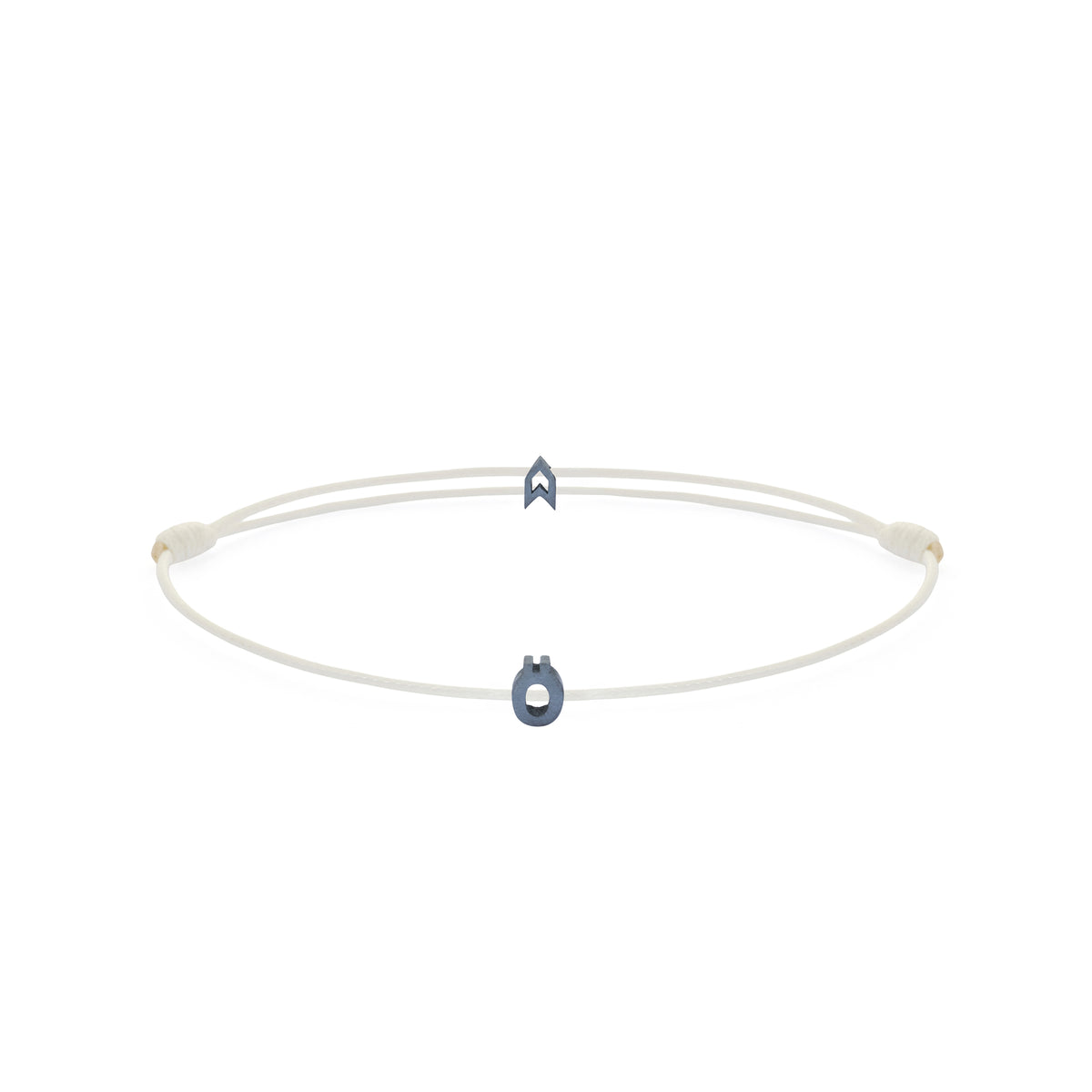 Alphabet White Chance Bracelet in Oxide