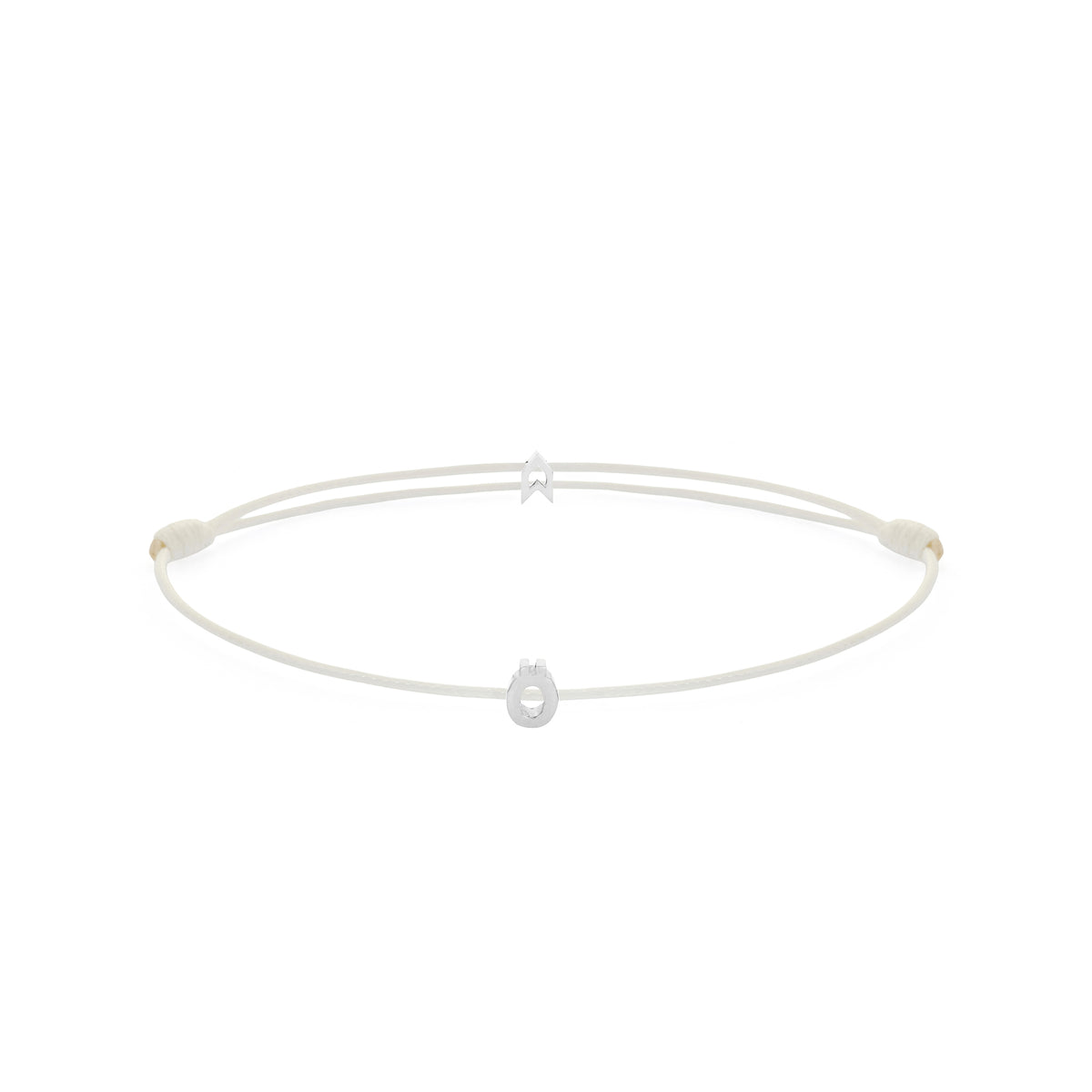 Alphabet White Chance Bracelet in Silver