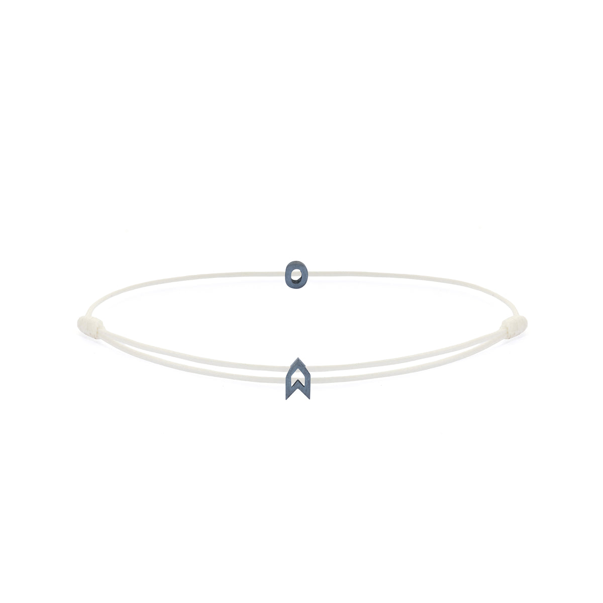Alphabet White Chance Bracelet in Oxide