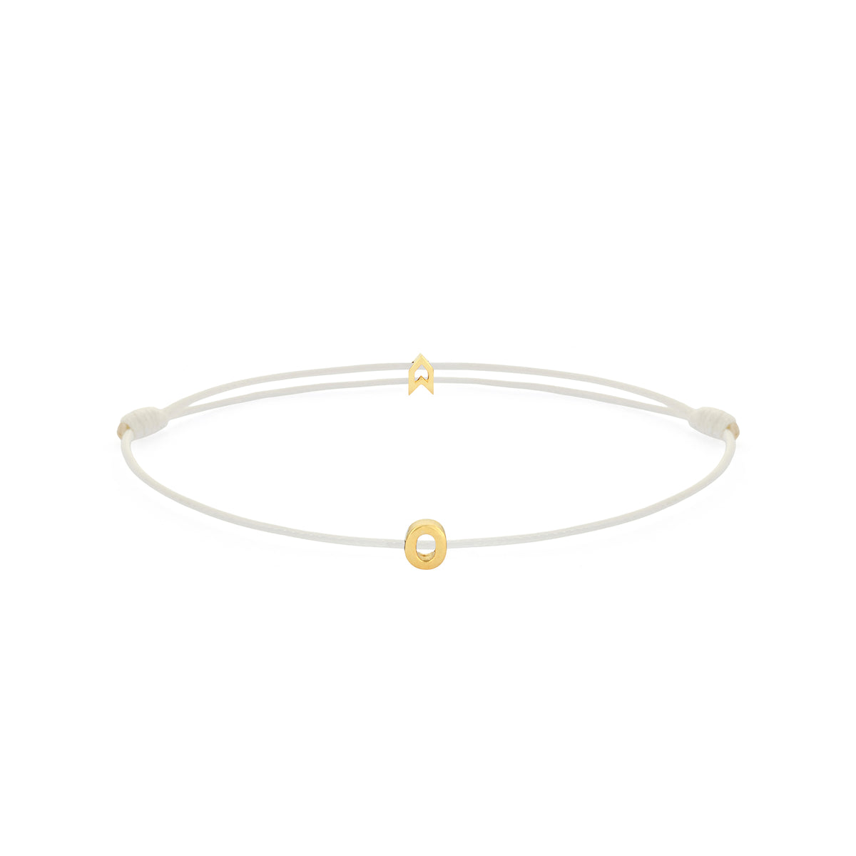 Alphabet White Chance Bracelet in Gold