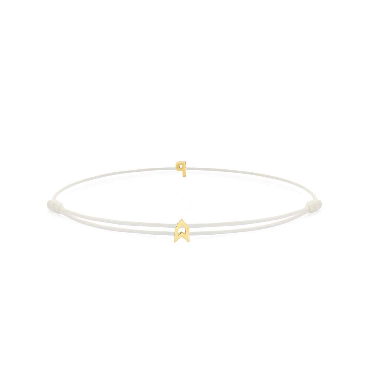 Alphabet White Chance Bracelet in Gold