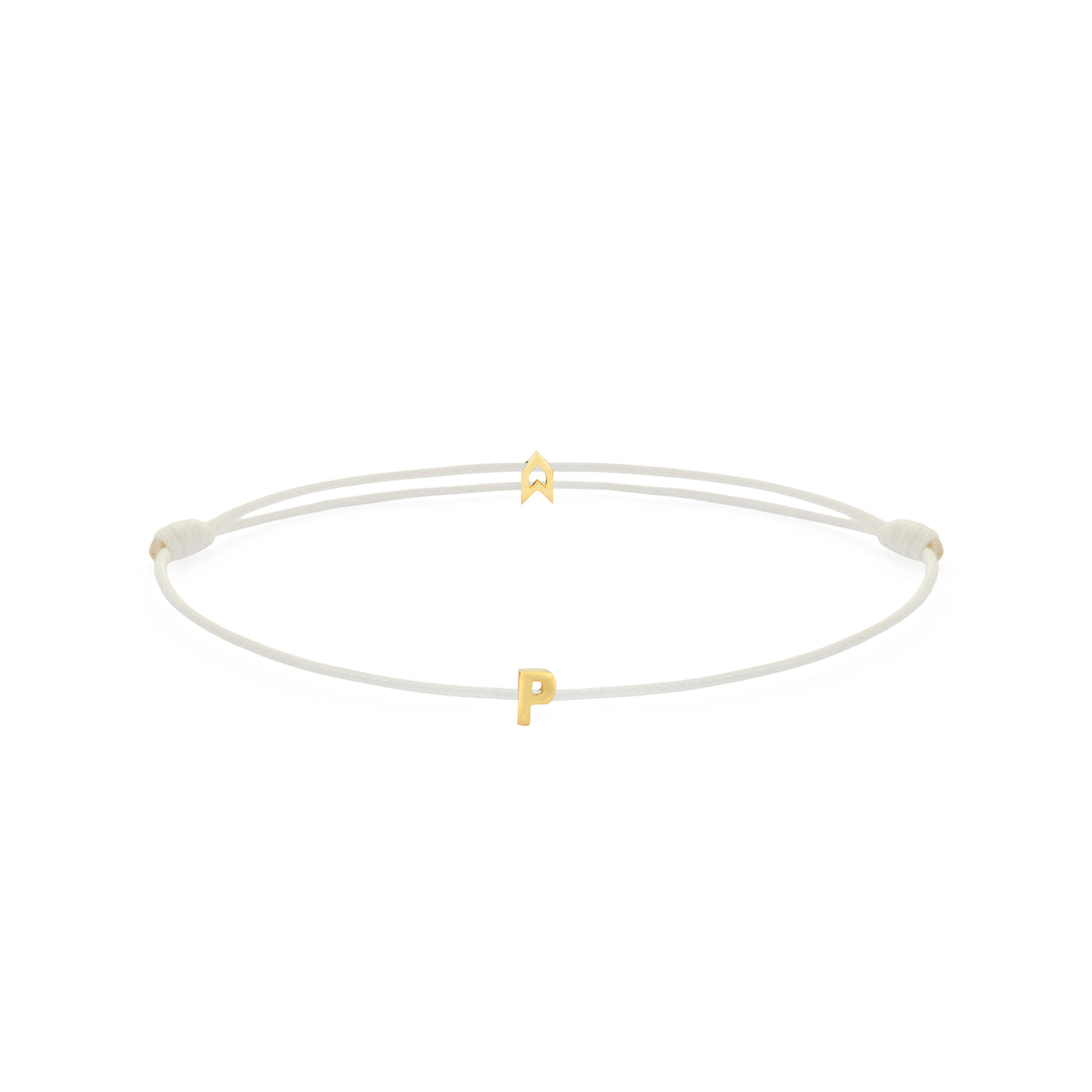 Alphabet White Chance Bracelet in Gold