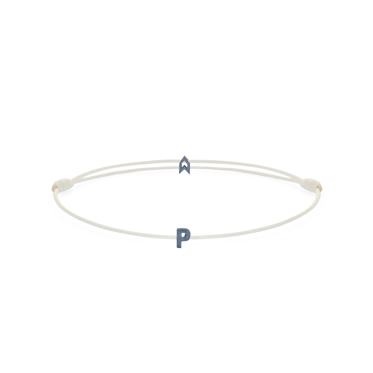 Alphabet White Chance Bracelet in Oxide