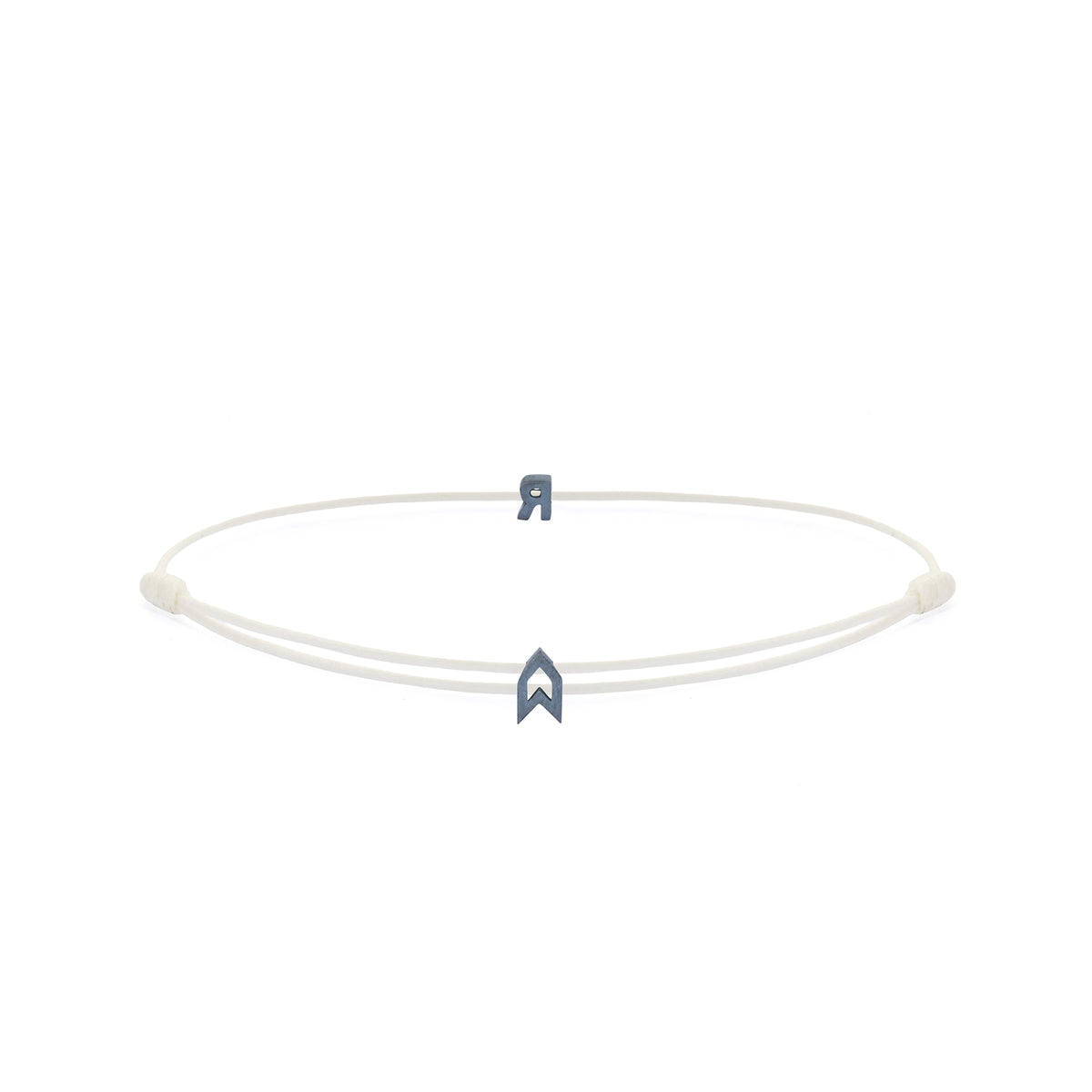 Alphabet White Chance Bracelet in Oxide